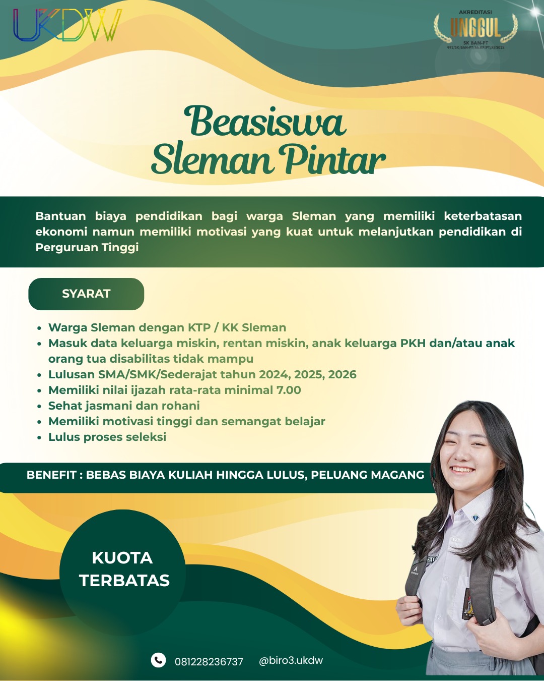 Flyer Sleman Pintar Scholarship